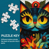 Puzzle en forme de chat Color Bloom 1000 pièces