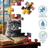 Window Kitten Jigsaw Puzzle 1000 Pieces