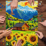 Cottage at Sunset Jigsaw Puzzle 1000 Pieces