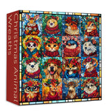 Christmas Animal Wreaths Jigsaw Puzzle 1000 Pieces