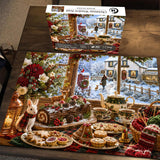 Rompecabezas de Navidad con ventana, 1000 piezas