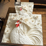 Elegant Floral Rooster Jigsaw Puzzle 1000 Pieces