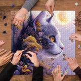 Puzzle Chat au clair de lune 1000 pièces