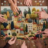 Puzzle de village de broderie 1000 pièces