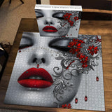 Crimson Lips Gem Grace Jigsaw Puzzle 1000 Pieces