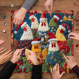 Cute Christmas Chickens Jigsaw Puzzle 1000 Piece
