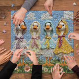 Puzzle en forme de canards en patchwork - 1000 pièces