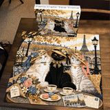 Paris Katzen Tee Zeit Puzzle 1000 Stück