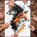 Wolf Fox Art Jigsaw Puzzle 1000 Pieces