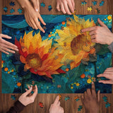 Golden Sunflowers Jigsaw Puzzle 1000 Pieces