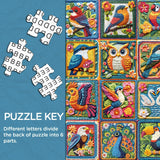 Colorful Bird Patchwork Jigsaw Puzzle 1000 Pieces