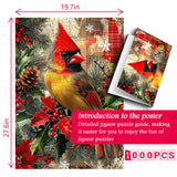 Christmas Cardinal Jigsaw Puzzle 1000 Piece