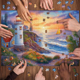Sunset Lighthouse Cove Jigsaw Puzzles 1000 Pieces