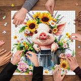 Flower Crown Pig Jigsaw Puzzle 1000 Pieces
