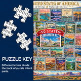 L'Amérique en timbres Puzzle 1000 pièces