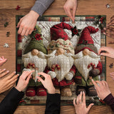 Fabric Christmas Gnome Jigsaw Puzzles 1000 Pieces