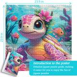 Puzzle en forme de tortue rose 1000 pièces
