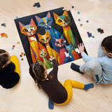 Geometric Art Cat Jigsaw Puzzle 1000 Piece