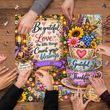 Grateful Floral Cup Jigsaw Puzzle 1000 Pieces