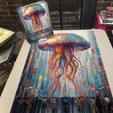 Neon Jellyfish City Jigsaw Puzzles 1000 Pieces