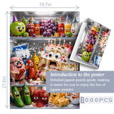 Puzzle per feste con cibo per frigorifero, 1000 pezzi