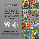 Colorful Bird Patchwork Jigsaw Puzzle 1000 Pieces