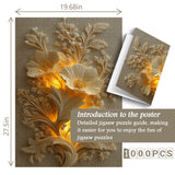 Golden Flower Relief Jigsaw Puzzle 1000 Pieces