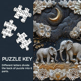 Moonlight Elephants Jigsaw Puzzle 1000 Piece