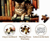 Cat on Bookshelf Jigsaw Puzzle 1000 Pieces