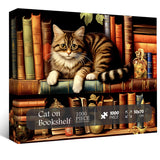 Cat on Bookshelf Jigsaw Puzzle 1000 Pieces