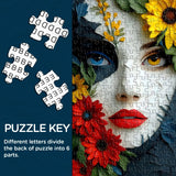 Puzzle Femme Fleur Colorée 1000 Pièces