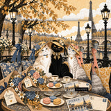 Paris Katzen Tee Zeit Puzzle 1000 Stück