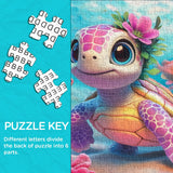 Puzzle en forme de tortue rose 1000 pièces