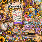 Grateful Floral Cup Jigsaw Puzzle 1000 Pieces