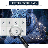 Rompecabezas de tigre iluminado por las estrellas, 1000 piezas