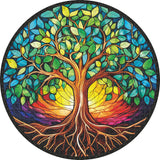 Stained Glass Colorful Tree of Life Jigsaw Puzzle 1000 Pieces