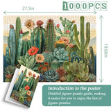 Vintage Cactus Plant Jigsaw Puzzle 1000 Pieces