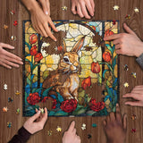 Stained Glass Bunny Jigsaw Puzzle 1000 Pieces