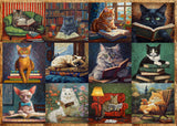 Cat and Books Jigsaw Puzzle 1000 Pieces