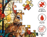 Stained Glass Bunny Jigsaw Puzzle 1000 Pieces