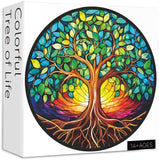 Stained Glass Colorful Tree of Life Jigsaw Puzzle 1000 Pieces