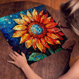 Stained Glass Sunflower Jigsaw Puzzle 1000 Pieces