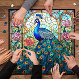 Stained Glass Peacock Balloon Jigsaw Puzzle 1000 Pieces