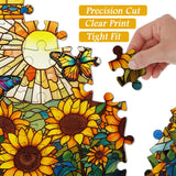 Stained Glass Sunflowers Jigsaw Puzzle 1000 Pieces