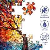 Stained Glass Puzzle Tree of Life Jigsaw Puzzle 1000 Pieces