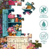 Puzzle ritmico con armadietto floreale, 1000 pezzi