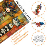 Rompecabezas de niña y gato a rayas de patchwork, 1000 piezas
