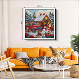 Red Truck Christmas Cottage Jigsaw Puzzles 1000 Pieces