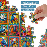 Colorful Bird Patchwork Jigsaw Puzzle 1000 Pieces