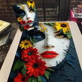 Puzzle Femme Fleur Colorée 1000 Pièces